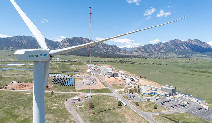 Aerial view of ARIES platform on NREL Flatirons Campus