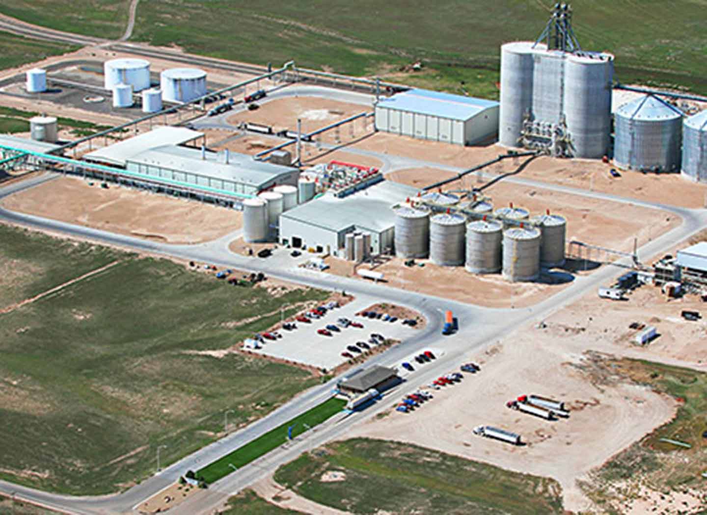 An aerial view of an ethanol facility in Kansas.