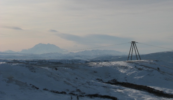 Electricity transmission lines in a remote area