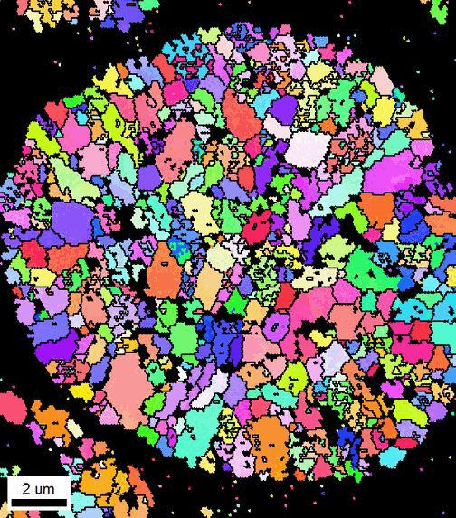 A microscopic view of a lithium-ion battery cell.