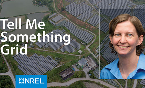 Headshot of a woman with Tell Me Something Grid text to the left.