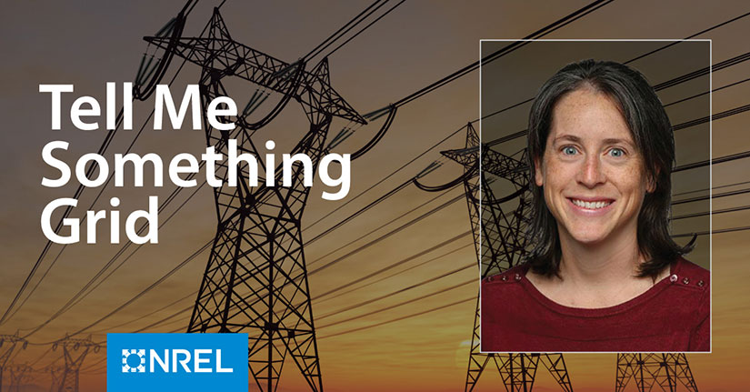 Headshot of a woman with Tell Me Something Grid text to the left.