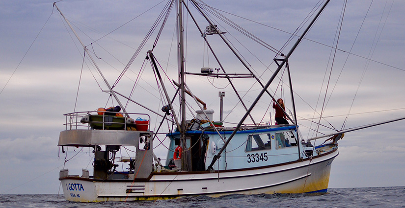 A fishing boat on water.