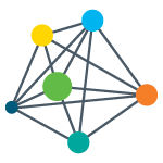 Illustration of molecules connected together in a star-shaped pattern.