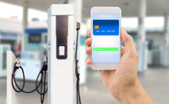 An app for EV charging payment displayed on a smartphone.